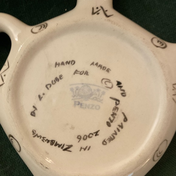 African hand painted animal tea bag rest - Picture 4 of 4